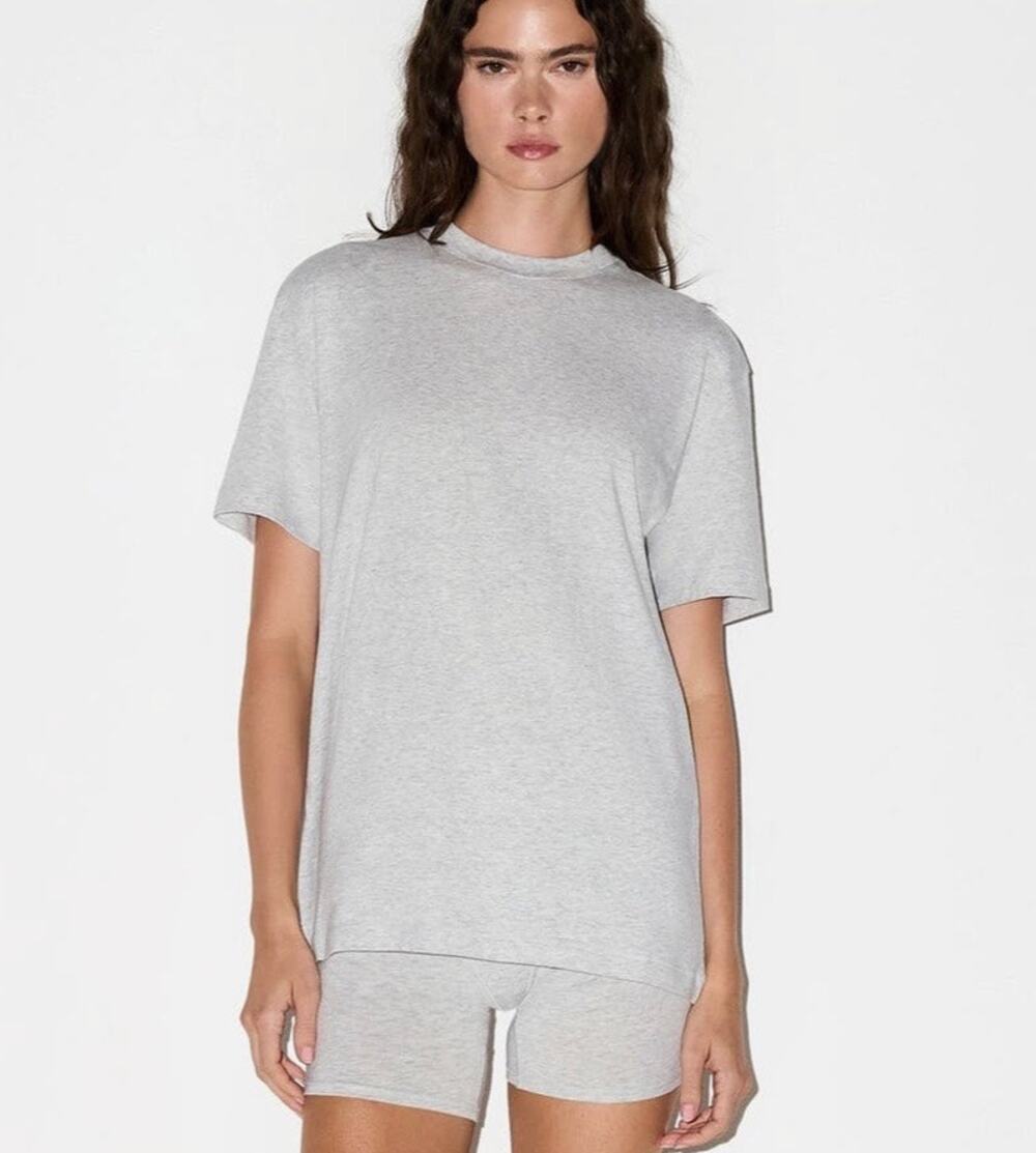 SKIMS Oversized Boyfriend T-Shirt - Light Heather Gray XL